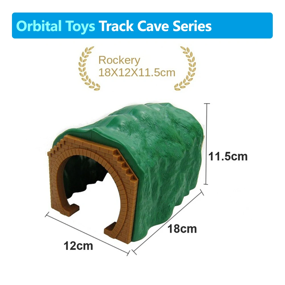 Bloco de construção pequena caverna para crianças, acessórios caverna e trem trilha, trilha de madeira, brinquedos compatíveis, S8, novo