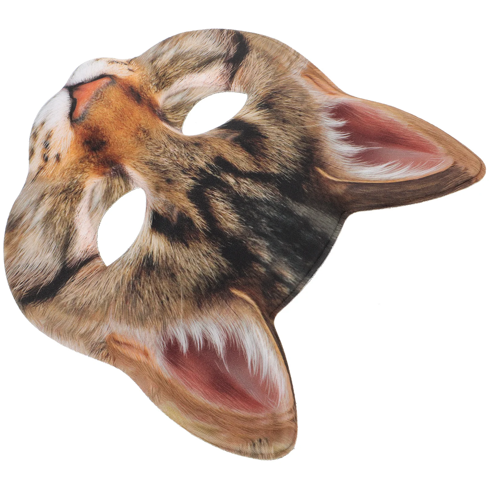 قناع قطة الهالوين للبالغين نصف وجه من مادة EVA مطبوع عليه حيوانات، زي تنكري للحفلات التنكرية، هدية إكسسوارات ممتعة يمكن ارتداؤها #2