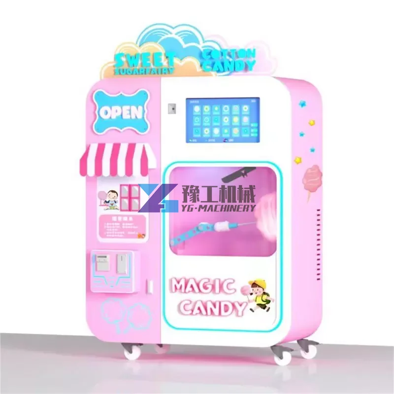 New Design Cotton Candy Machine with Sugar Selling Automatic Cotton Vending Machine Cotton Candy