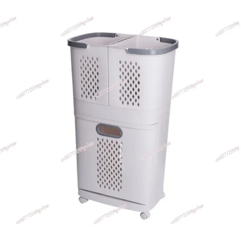 Dirty Clothes Storage Basket, Household Classification Laundry Basket, Bathroom Shelf, Layered, Ins, Wholesale