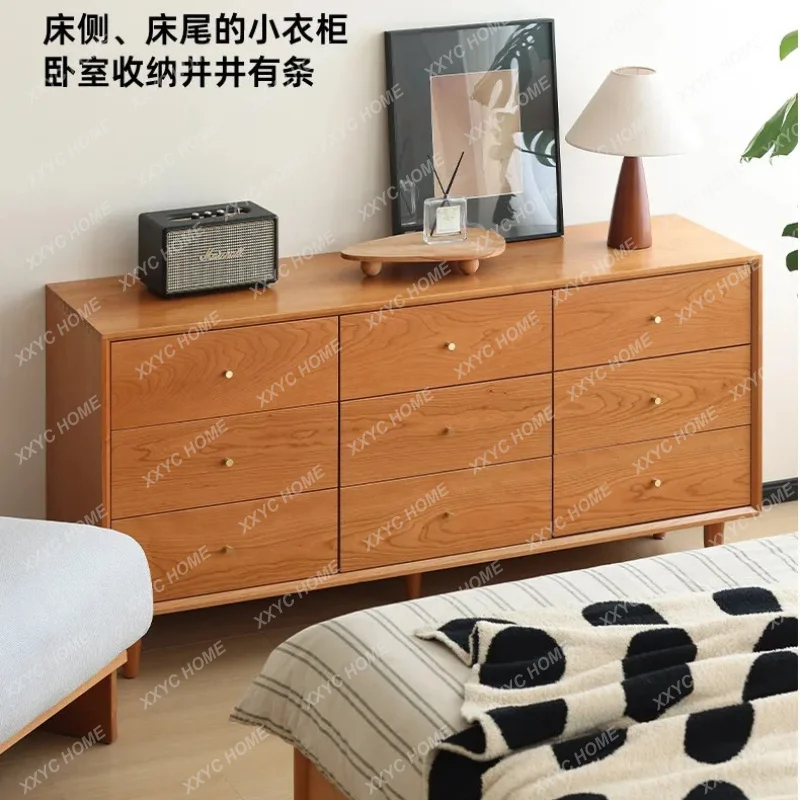 XXall solid wood bedroom Japanese furniture storage cabinet storage nine chest cabinet