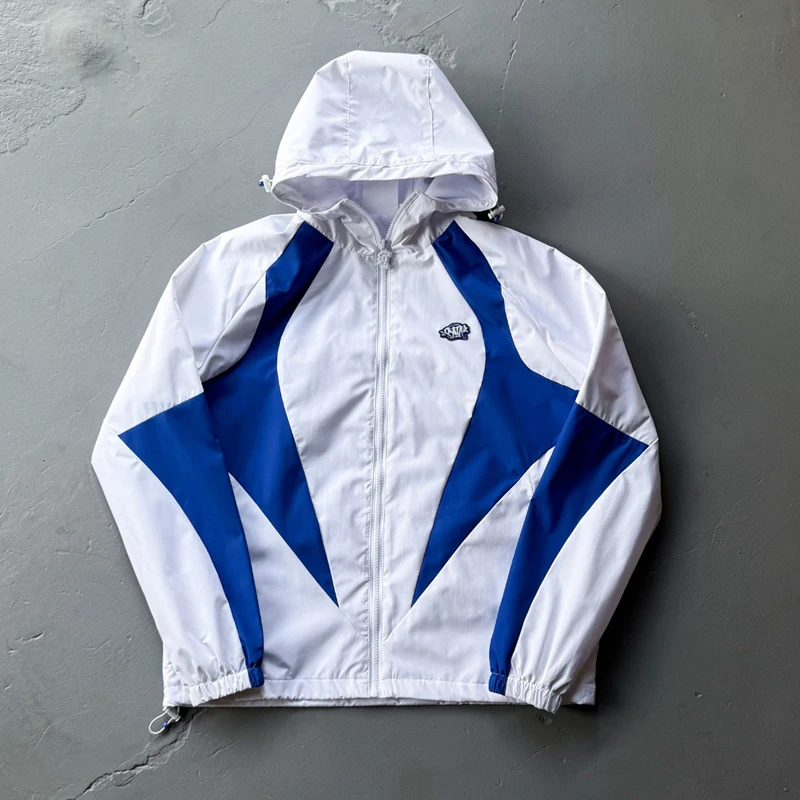 

Drill Syna World Men's Slim Fit Jaet Lightweight Hooded Windbreaker Spring Autumn Winter Faionable Youth Casual Outerwear