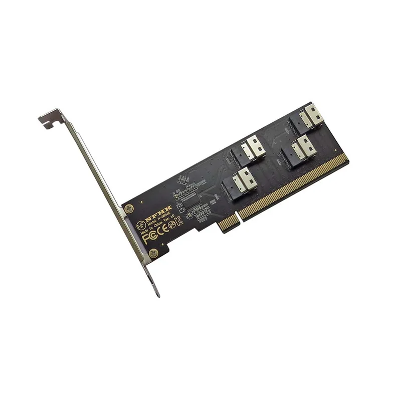 PCIe 3.0 4.0 x16 to 4-port SFF-8654 4i  Adapter Card