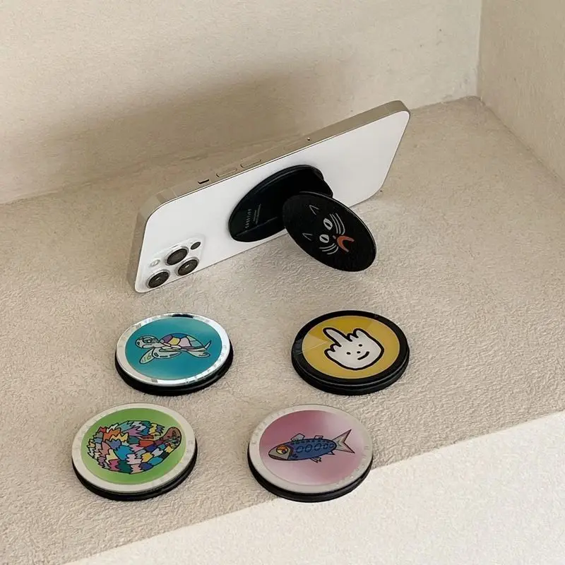 حامل هاتف مغناطيسي راقي ، حامل عصري ، مشبك حلقي شخصي ، شفة حمراء ، لون سلحفاة ، سمك البحر الرمادي ، دفع سحب ، قبضة المفاجئة #2