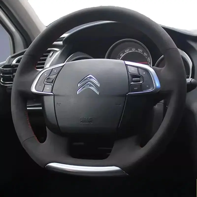 

Hand-Stitched Non-Slip suede Car Steering Wheel Cover For Citroen C4 2013-2018 Auto Parts