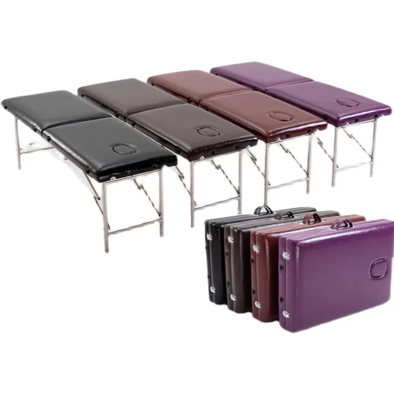 Lightweight Folding Portable Massage Bed Aluminum Alloy High Quality Thickened Face Bed Can Be Lifted view 3