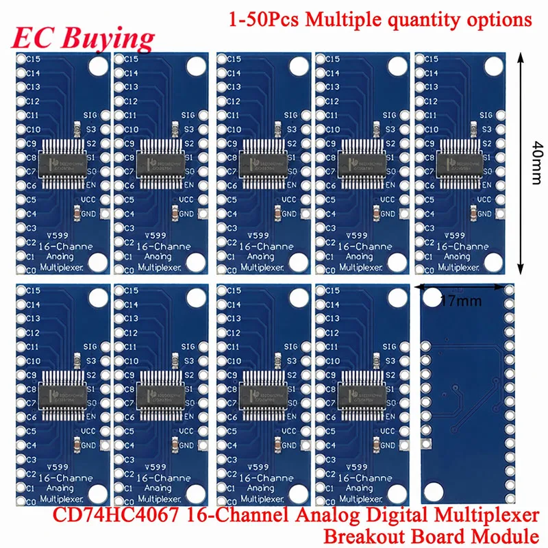 1-50Pcs CD74HC4067 74HC4067 CMOS 16-Channel Way ADC Analog Digital Multiplexer High-speed Breakout Board Module For Arduino DIY