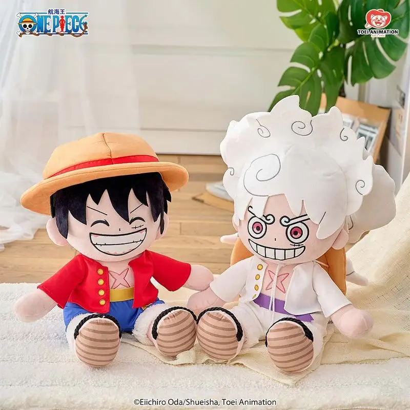 In Stock Anime Adventure Sun God Form Straw Hat Boy Plush Sitting Doll Palm Size Figure Collectible Gift Desktop Decor Cute Toy