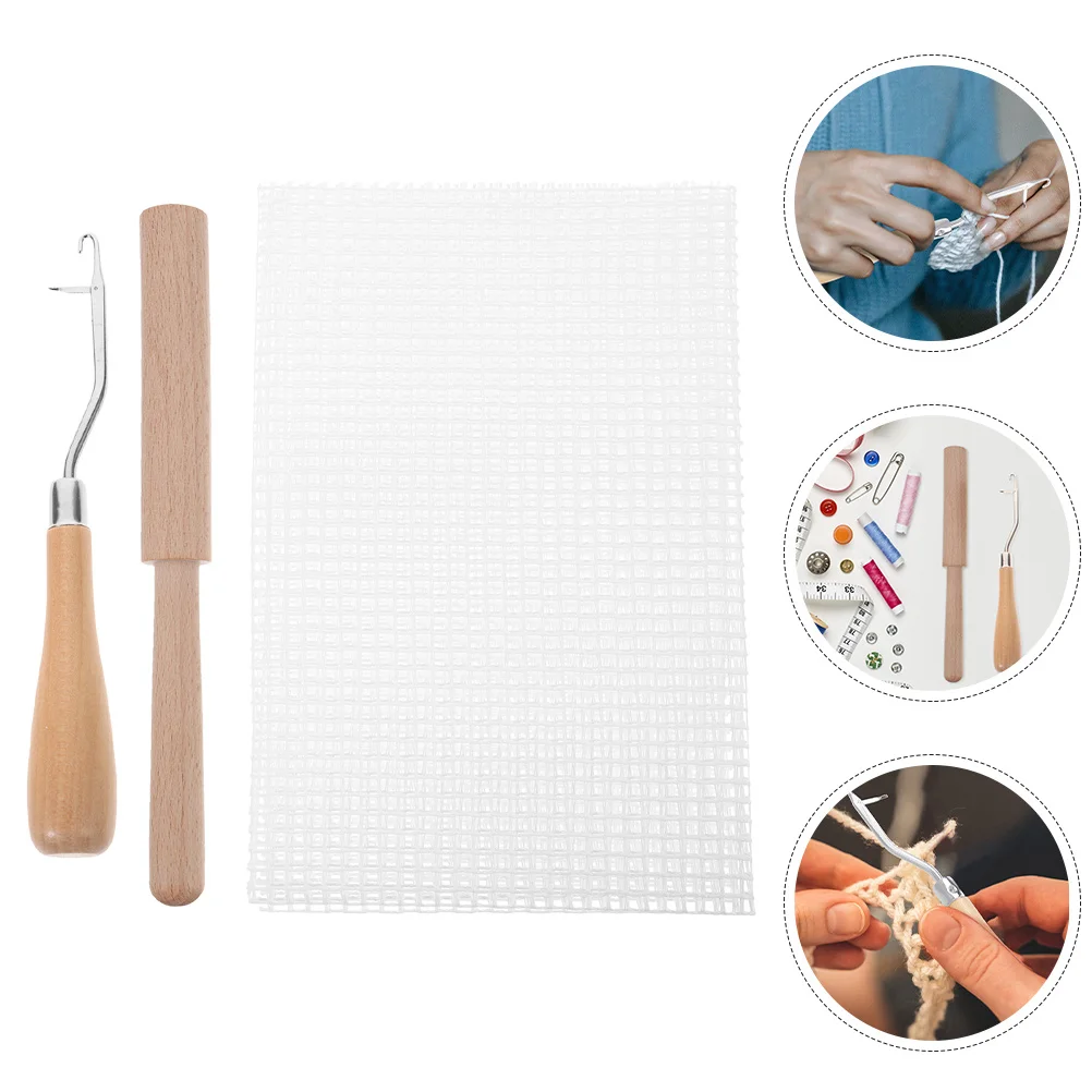 

1Set Reliable Tapestry Tools Wooden Bent Latch Hook Yarn Cutter for Carpet Making Embroidery Crafts Rug Yarn Tool