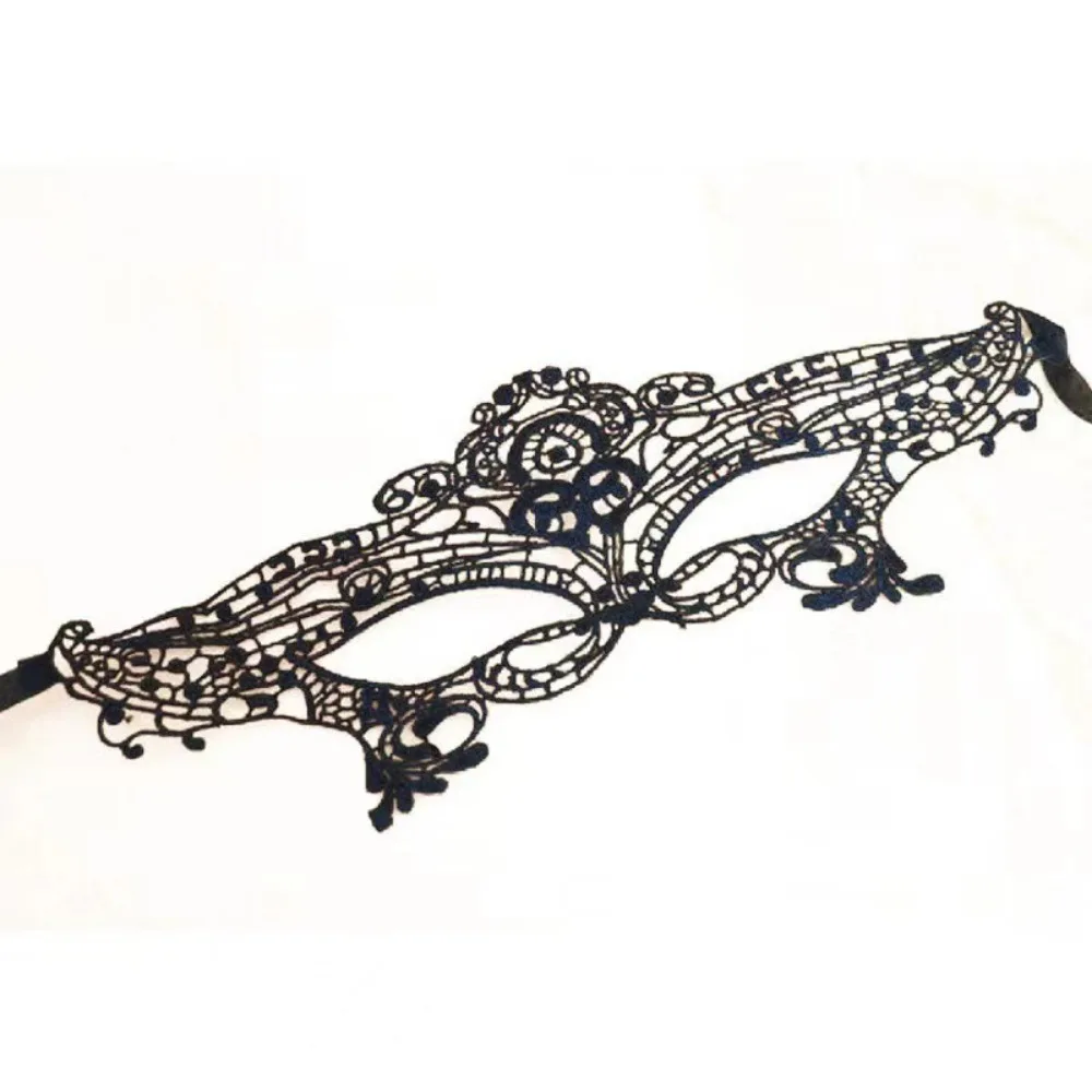 Black Flower Mask Masquerade Dressup Props Gala Annual Meeting Half Face Makeup Night Mask