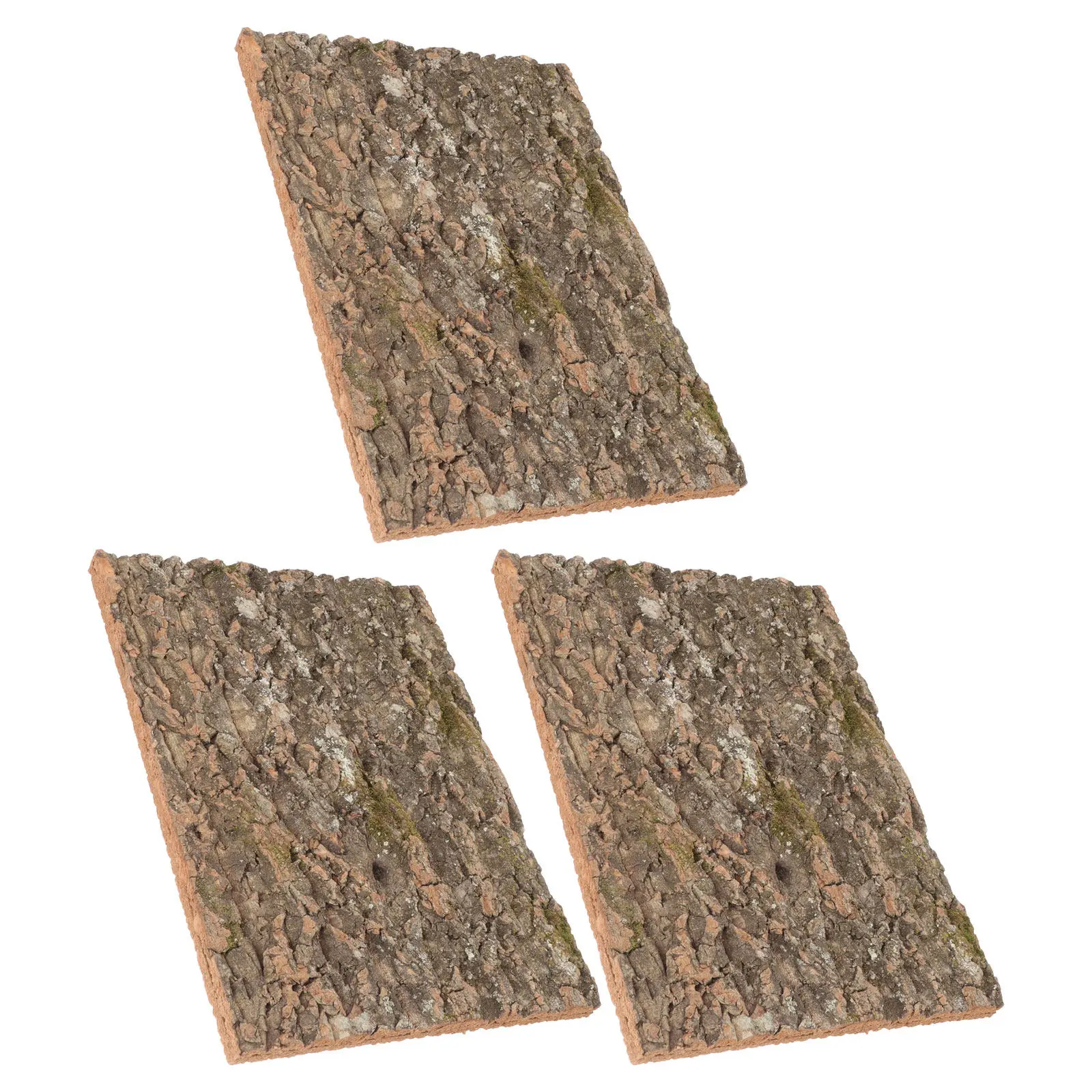 3Pcs Natural Cork Bark Background Reptile Terrarium Decor 40x30cm Climbing Board for Lizard Snake Rustic Habitat Supplies
