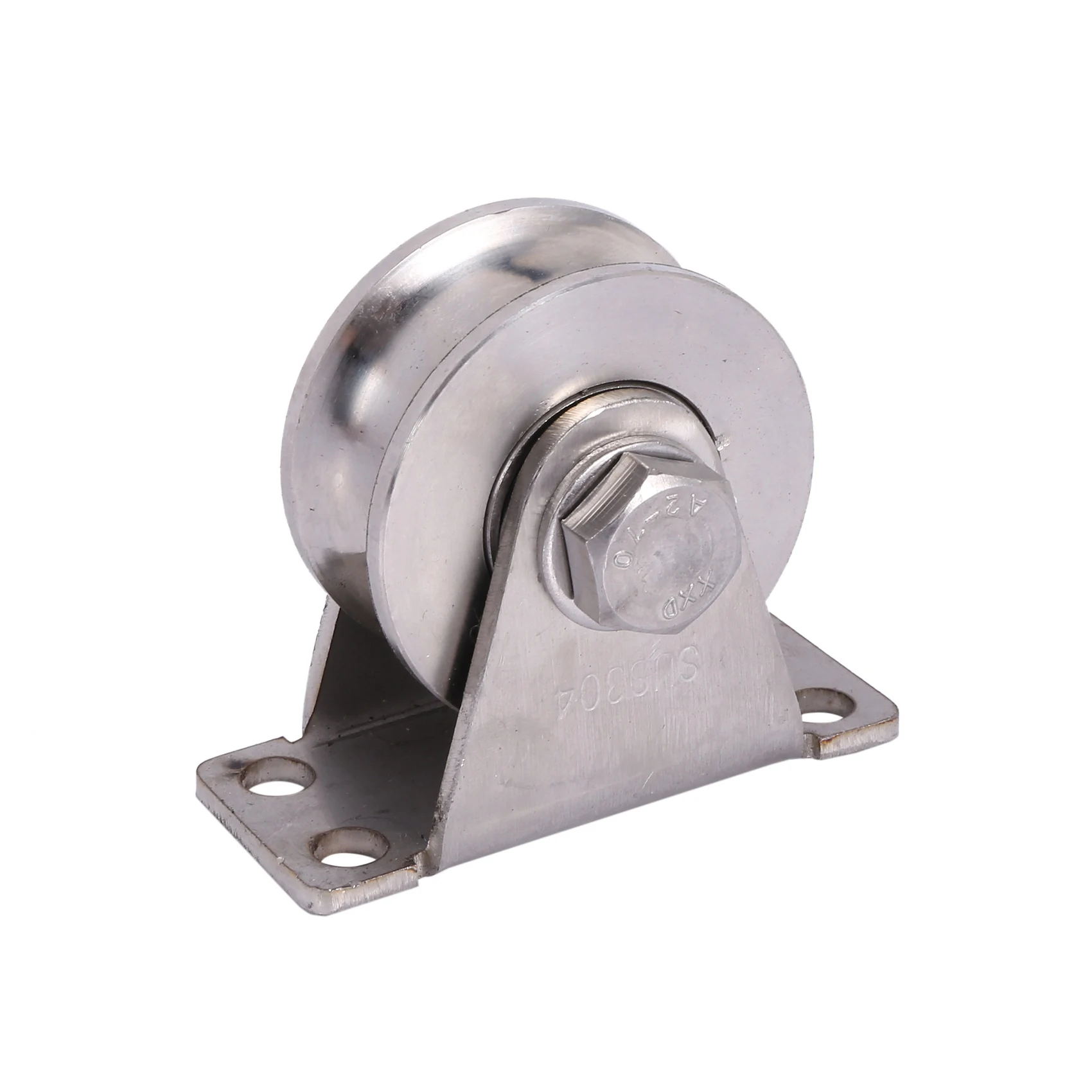 

4Pack U-Type Stainless Steel Pulley Block Mute Bearings Groove Sliding Roller Track Wheel-AT36
