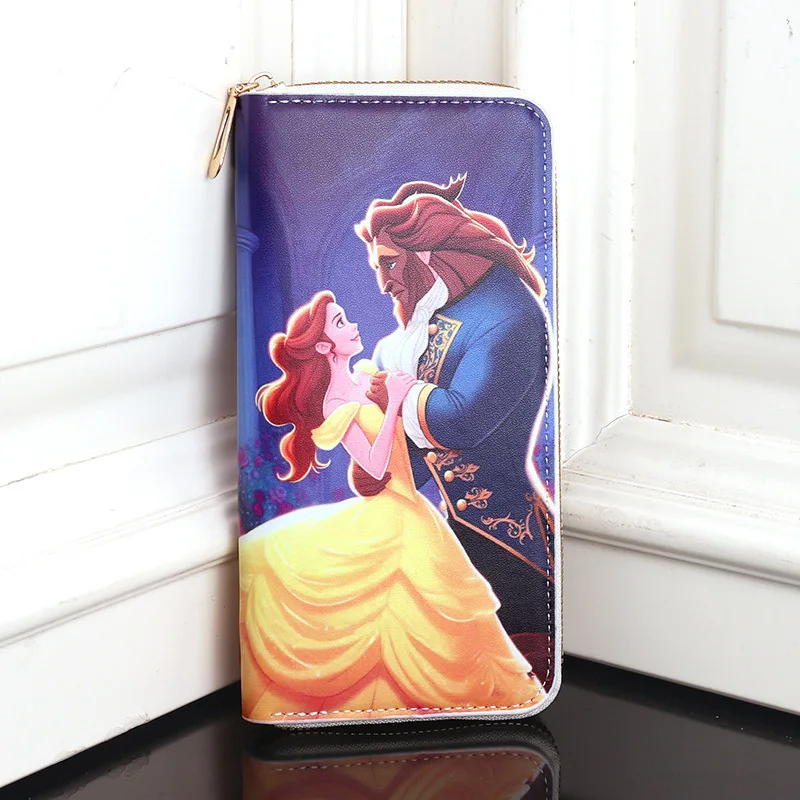 Disney Beauty and The Beast W5412 Fashion Anime Wallet Cartoon Wallets Zipper Coin Bag Casual Purses Card Unisex Gift