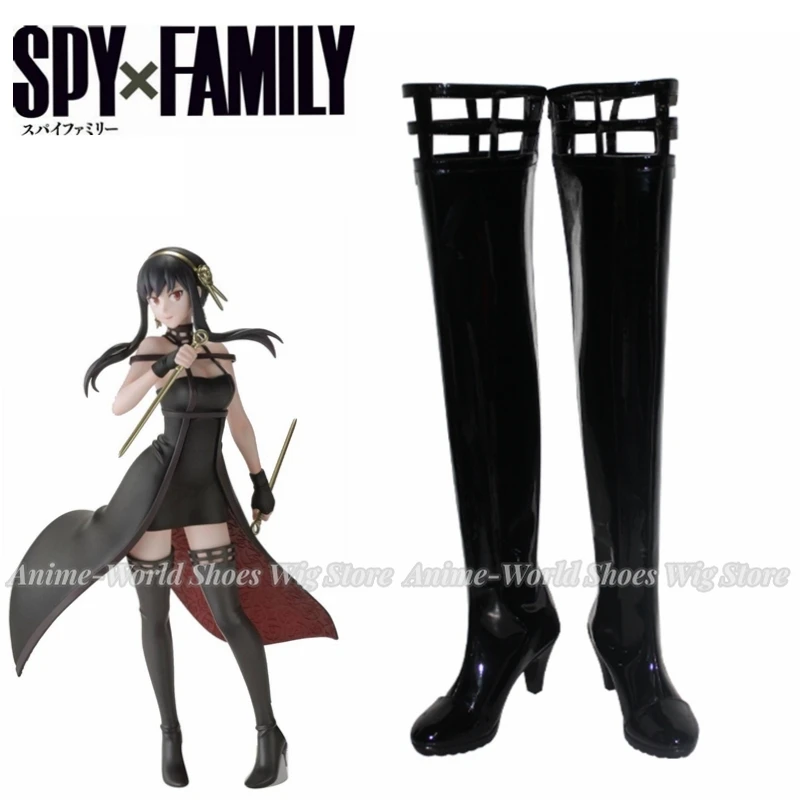 Anime SPY×FAMILY Yor Forger Yor Briar Thorn Księżniczka Cosplay Roleplaying Czarne Buty Botki Casual Moda Występ Sceniczny Nowe