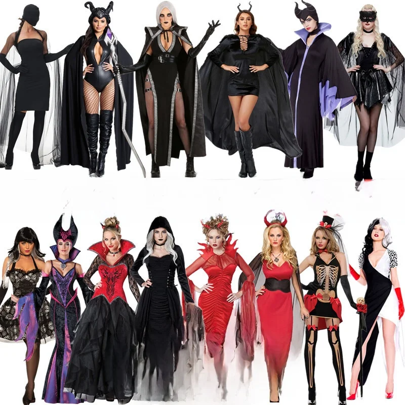 

Хэллоуин S Beau Ведьма Невеста Пар Костюм Одежда для выступлений eup Ball Наряд Годовой конец Празднование Полиэфирное волокно