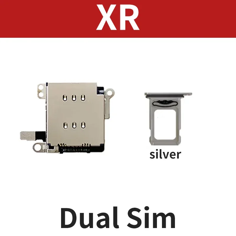 Dual Sim Card Reader Connector Flex Cable Card Tray Slot Holder Set For iPhone XR 11 12 13 Pro MAX Phone Replacement Parts