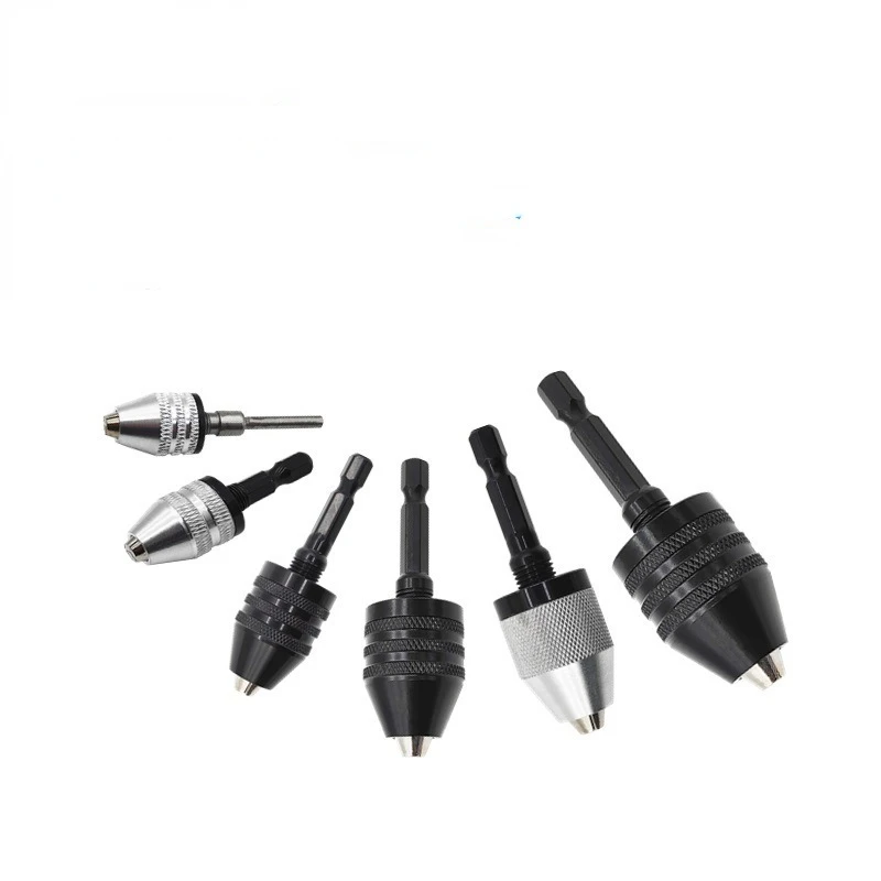 Mini Keyless Chuck Electric Drill Bits Collet Converter Extension Screwdriver Drill Adapter Fixture Tool 1/4\