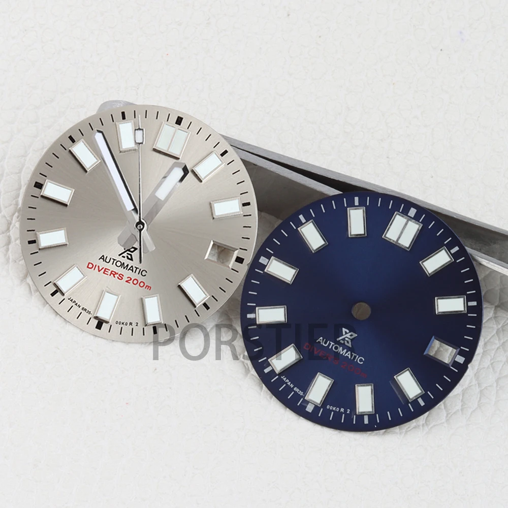 28.5mm NH35 Dial Sunburst Green Luminous Watch Dial 62MAS Prospex Sterile Dial For NH35/NH36 Movement Watch Parts Repair Tools