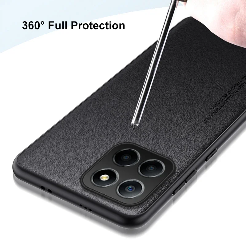 PU Leather Case For Honor X8 5G X6 X6S Back Cover Matte Silicone Shockproof Full Protection Phone Case For Honor 70 Lite