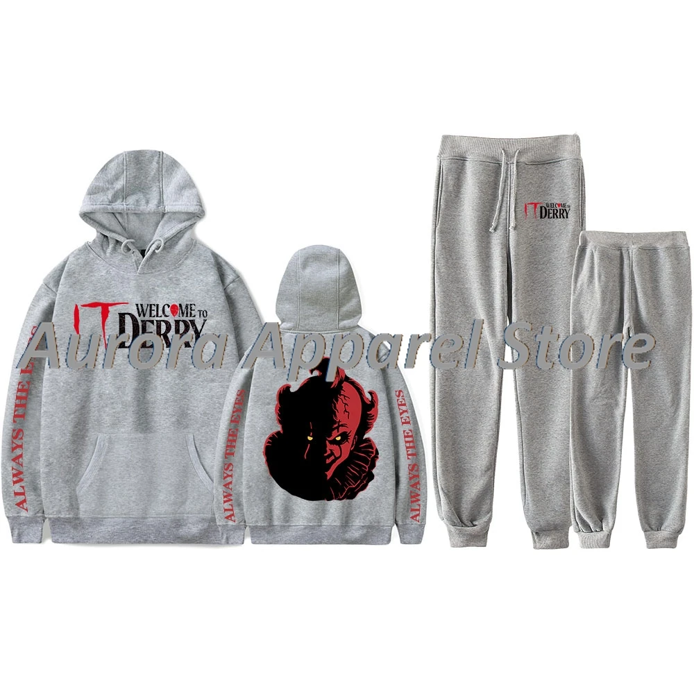 IT مرحبا بكم في Derry Always The Eyes Merch هوديس Jogger Pants Set النساء الرجال أزياء الشارع الشهير بلوزات #3