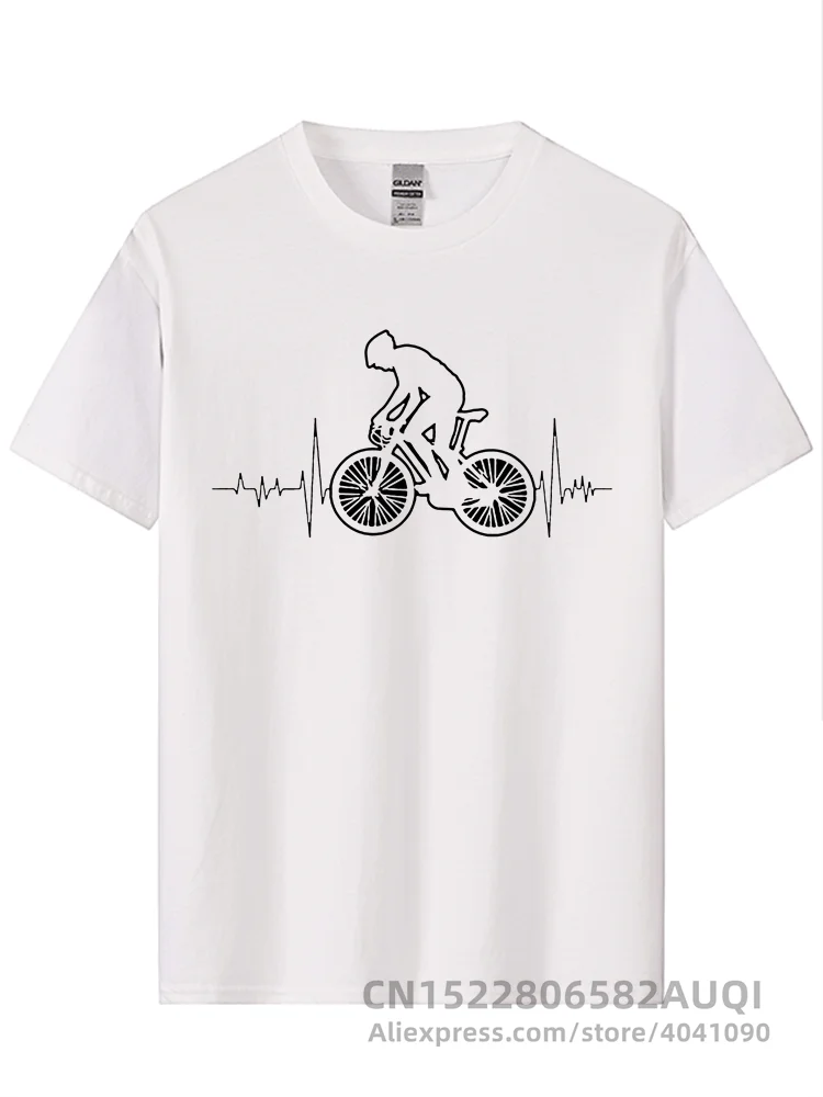 Mountain Biking MTB T Shirt Brand Clothes Bicycles Logo shirt Mountain Bike Heartbeat Funny Bicycle Cycling Gift T-Shirt