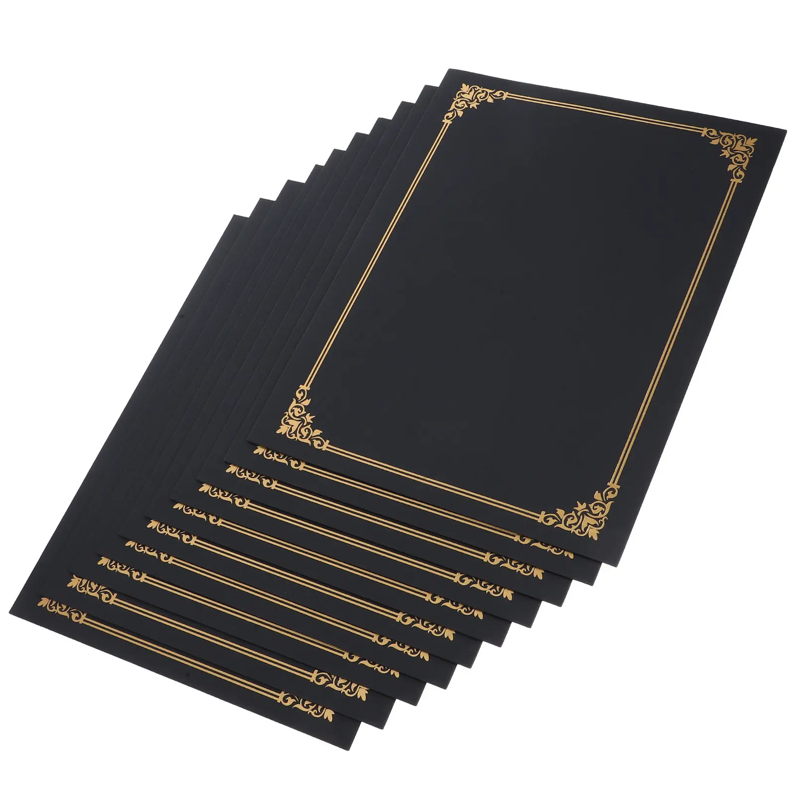 

10Pcs Elegant Paper Certificate Covers Diploma Holders for Awards Diplomas Photos Document Protection Home Office Use Graduation