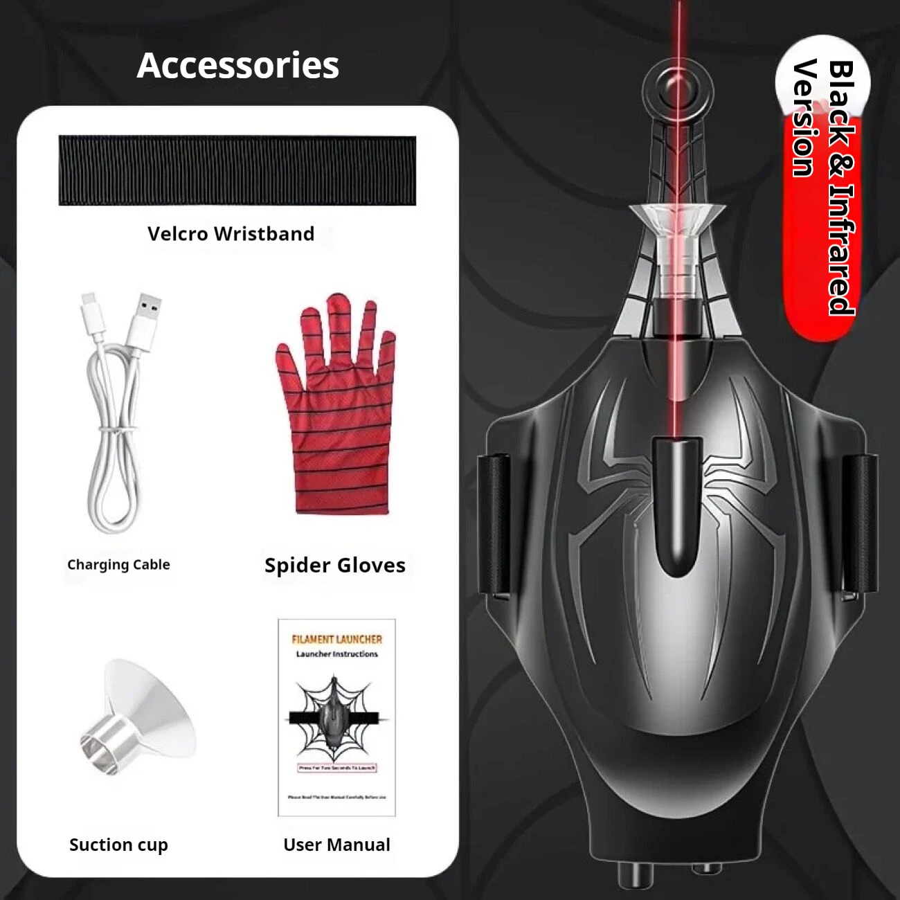 Spiderman Web Shooter Spider Man Cobweb Launcher Peter Parker Figur ML Legends Cosplay Zubehör Handschuhe Spielzeug Geschenk für Kinder – Detail 10