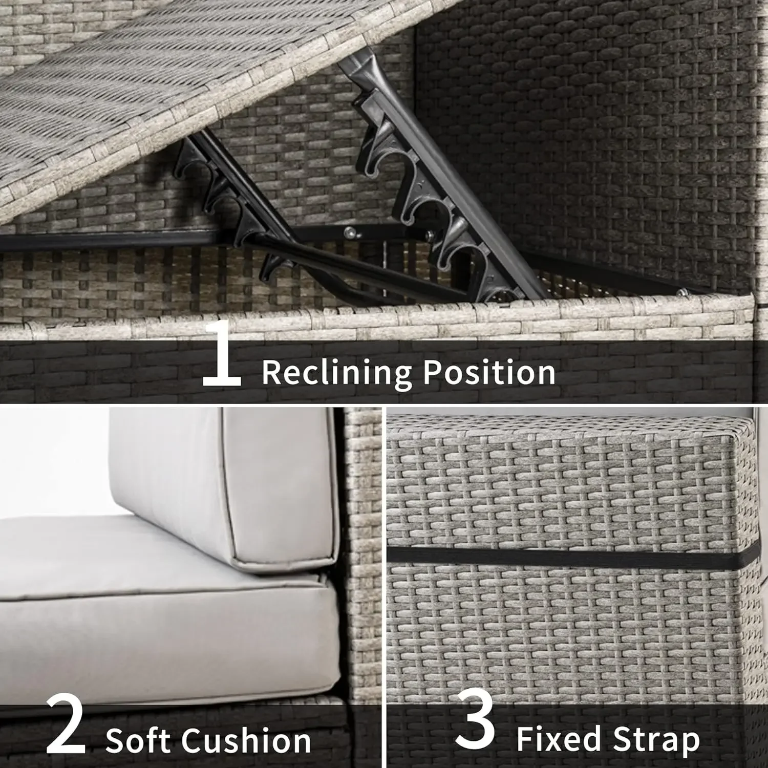 Wicker Patio Furniture,All-Weather PE Rattan Sectional Sofa, Conversation Set with Washable Cushions Covers