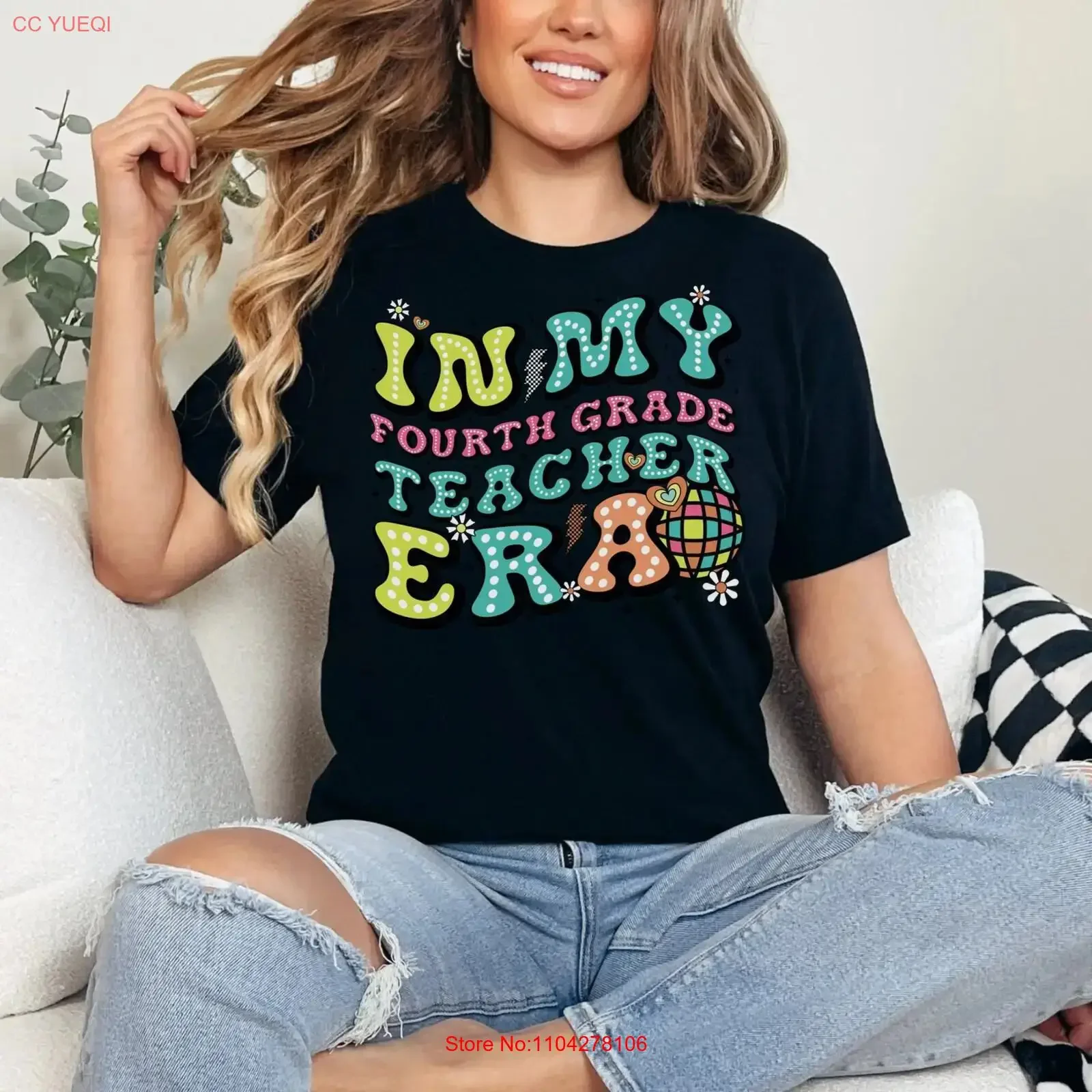 T-shirt pour enseignant de 4e année, In My Era 4th Back To School Team Teach, vintage, légèrement délavé, mode homme, graphique élégant