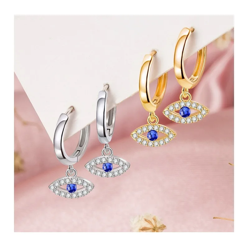 

Оригинальные серьги-кольца Kalaini «Глаз дьявола»