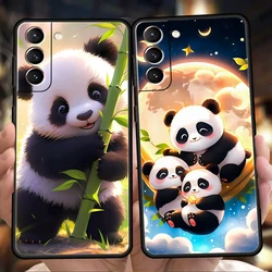Cartoon Lovely Panda Case for Samsung Galaxy S24 S23 S22 S20 S21 FE Ultra S10 S10E S9 S8 Plus 5G Silicone Shockproof Phone Cover