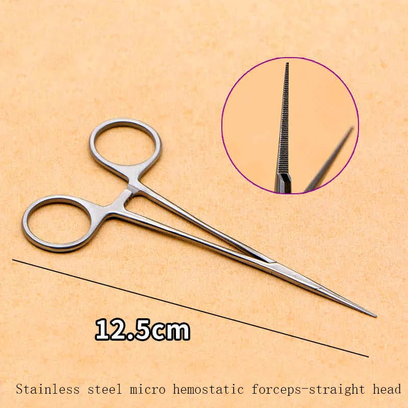 Stainless steel mosquito micro-hemostatic forceps gold handle micro-vascular forceps pouch double eyelid plastic tools