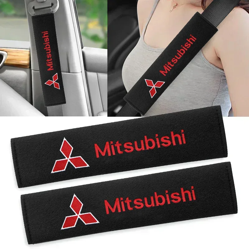 Yeni Ceyes Emniyet Kemeri Kapağı Araba Styling Pamuk Emniyet Omuz Koruyucu Mitsubishi ASX Lancer Outlander Pajero EVO EX Lancer