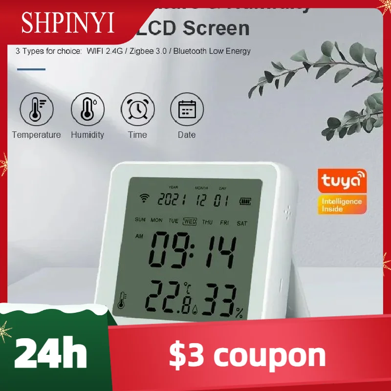 

Беспроводной датчик температуры и влажности Zigbee, будильник с подсветкой, удаленный мониторинг температуры и влажности