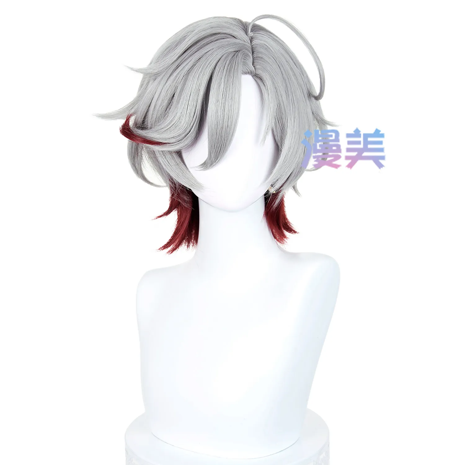 Game Genshin Impact Illuga Cosplay Wig Silver-gray Short Hair Lightkeepers Nod-Krai For Women Men Halloween Carnival Party Props