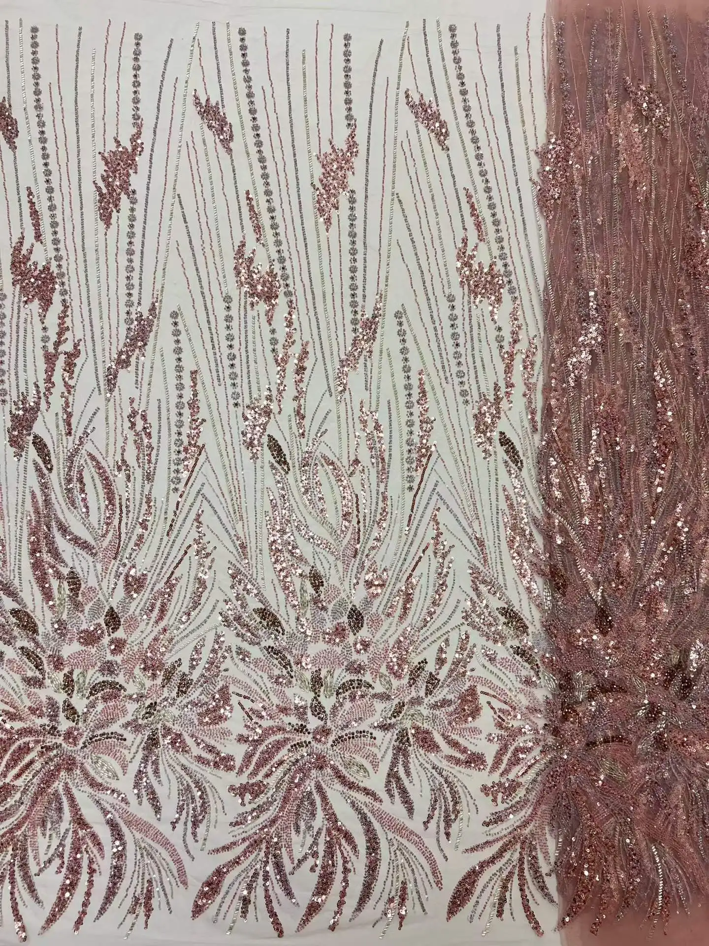 5 Yards Luxury African Sequins Groom Lace Fabric 2026 High Quality French Nigerian Beaded Lace Fabric for Wedding Dress