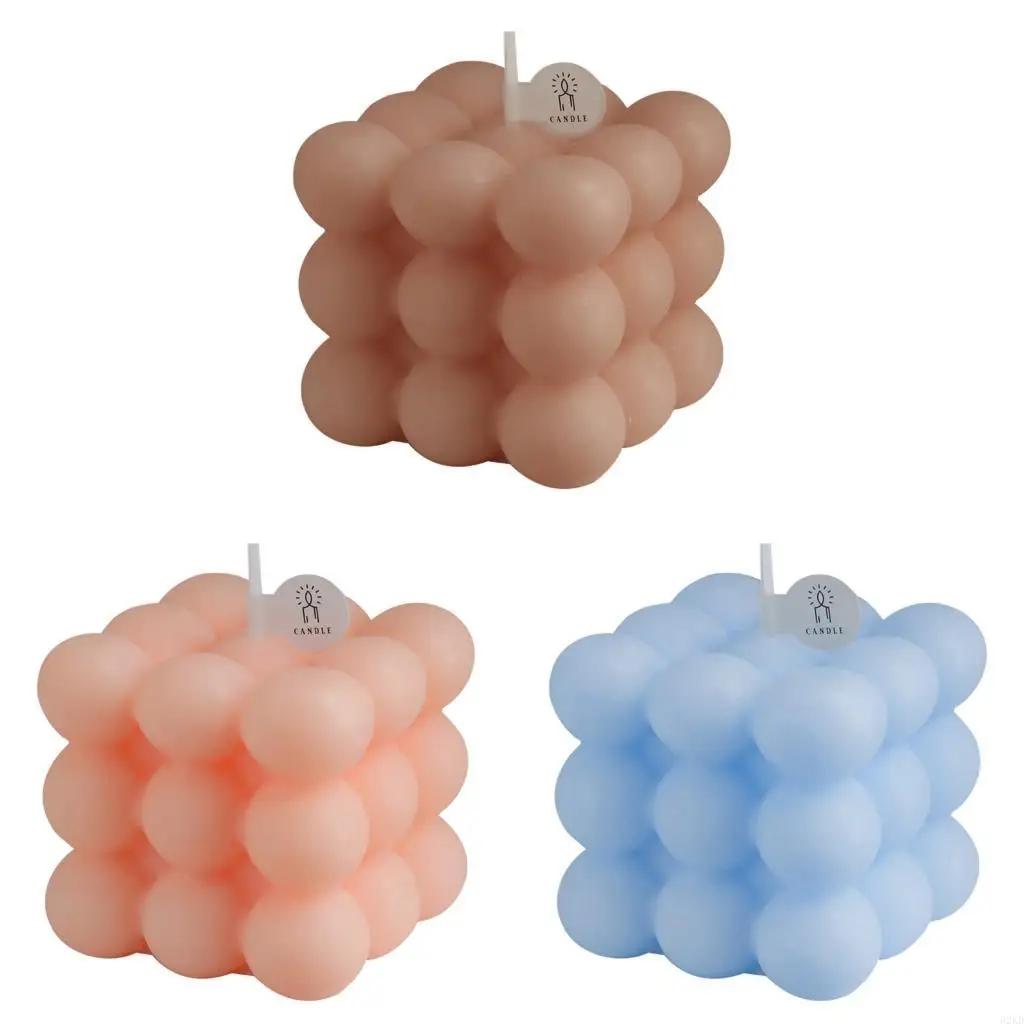 62KD 6x6cm Cube Aroma Scented Candles Natural Soy Wax AromatherapyFragrant Birthday Gift