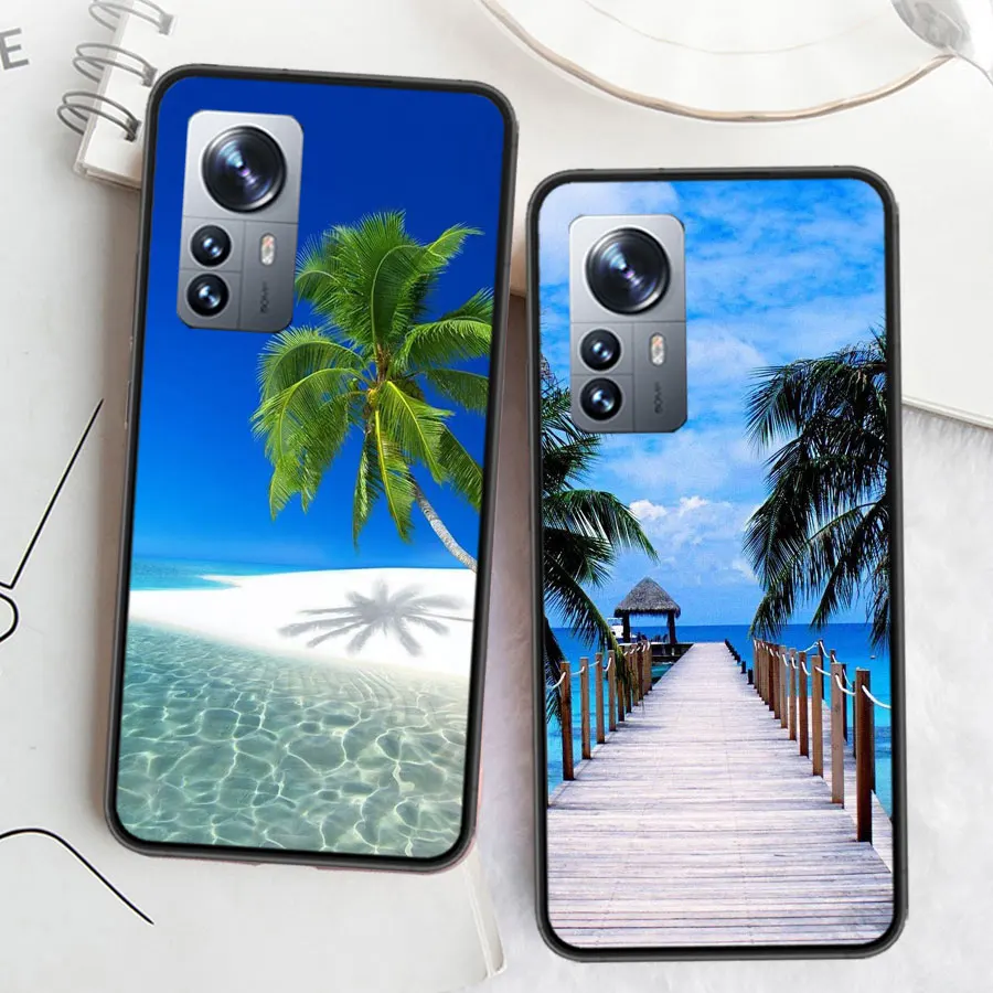 Sea Tropical Palm Trees Beach Phone Case For Xiaomi Mi 13 12 11T 10T 12T Pro 12X 11i 11 Ultra 10 Lite 5G 9 8 6X 5X A1 A2 Cover C