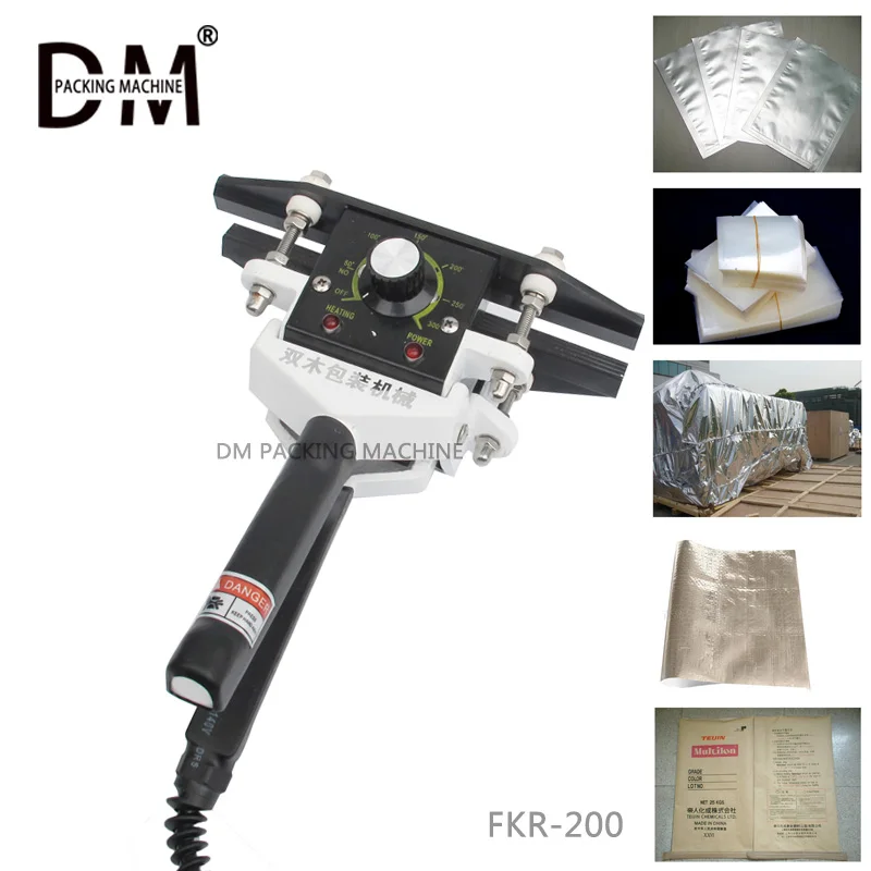 DM PACKING MACHINE FKR-200 Hand Impulse Sealer Handheld Heat Impulse Sealer Manual Sealing Machine