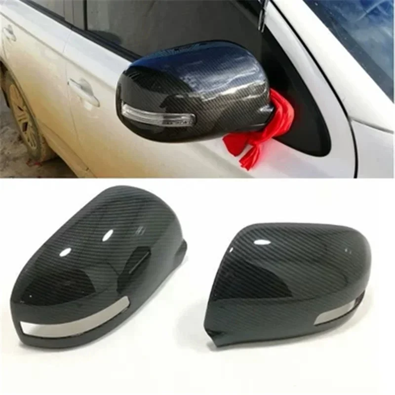 For Mitsubishi Outlander 2013-2019 Abs Chrome Carbon Print Rear Side-view Wing Rearview Mirror Cover Sticker Trim