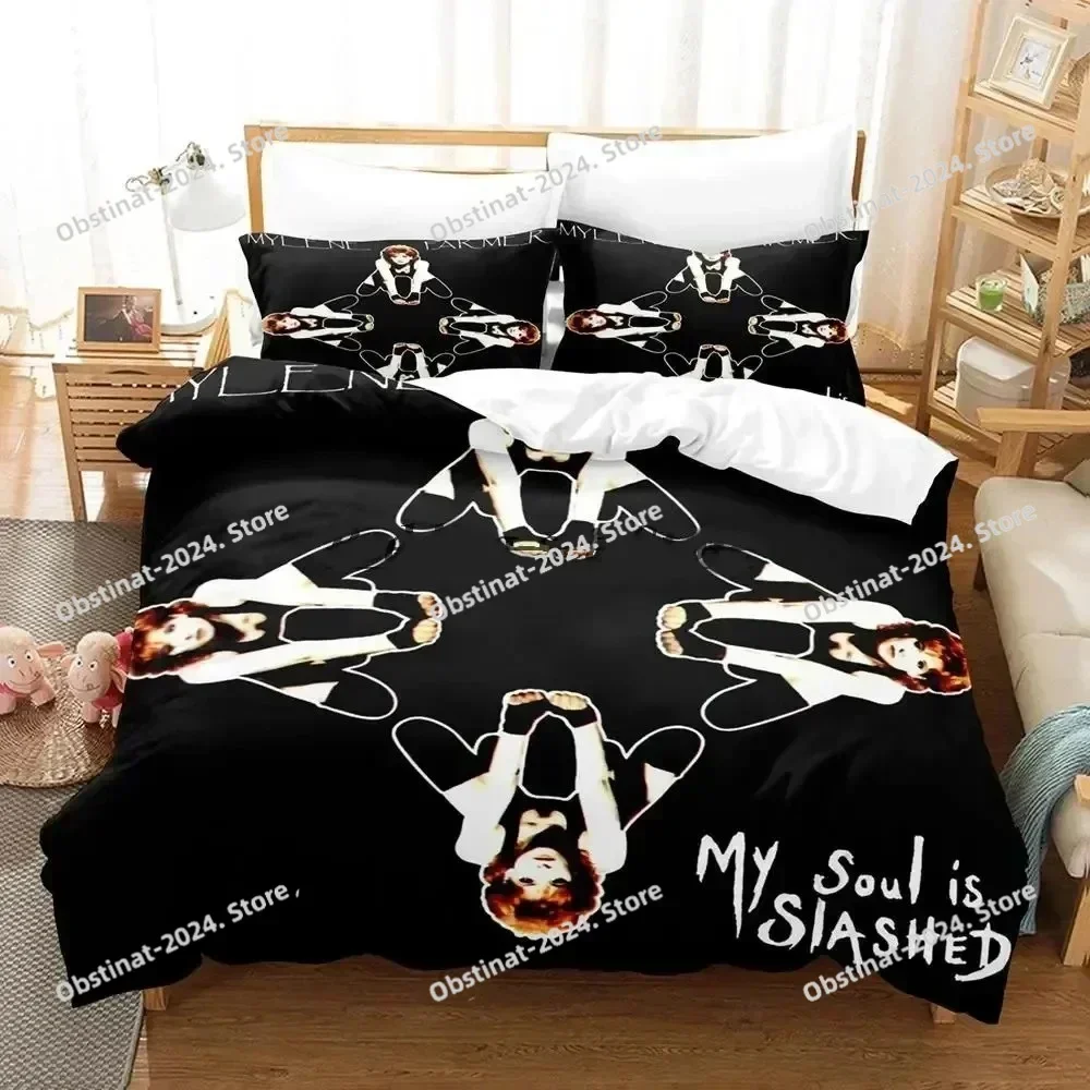 Single Mylene Farmer Bedding Set Printed single Comforter Quilt Bed Cover Duvet Cover Pillow Case 3 Pieces Sets Kids Adult Size