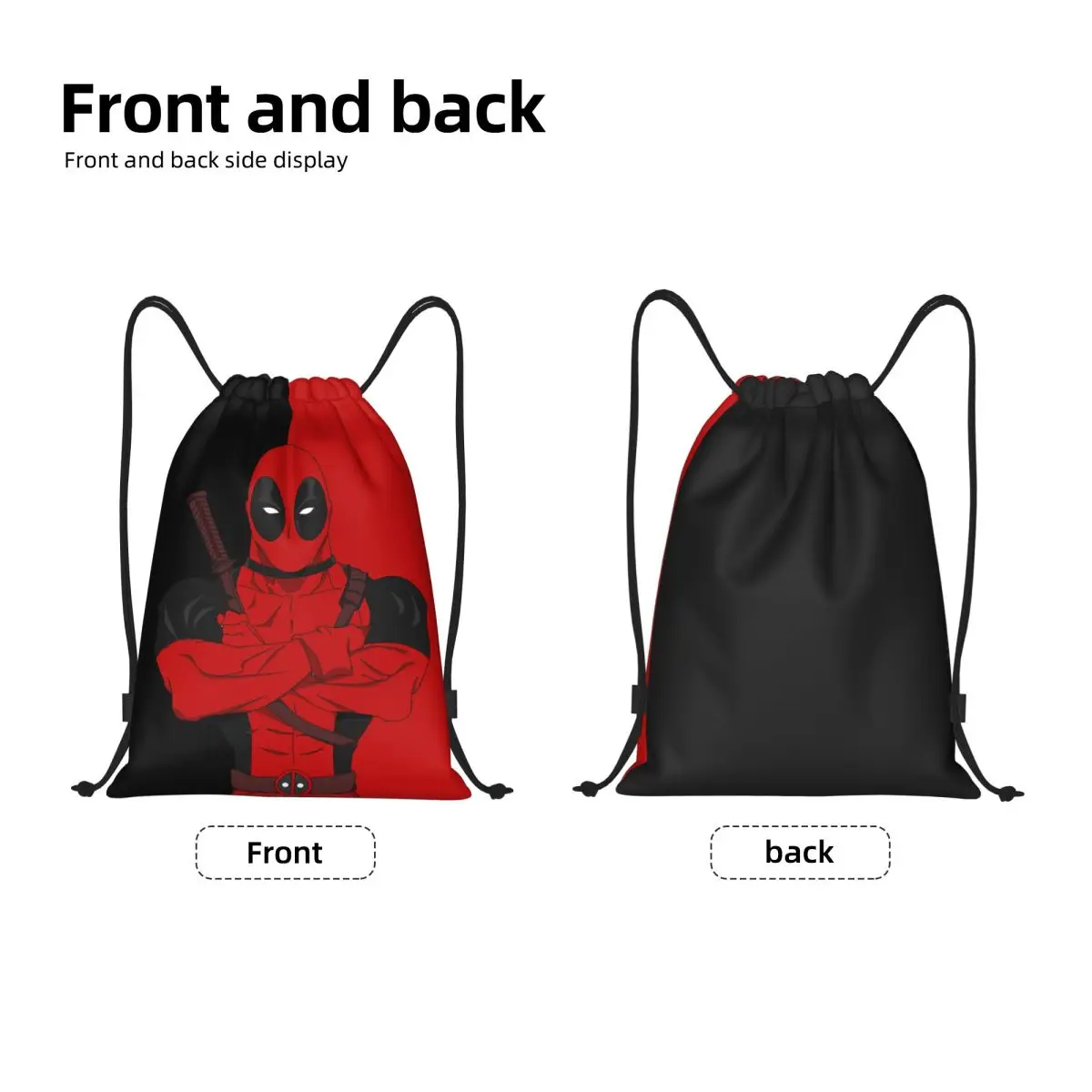 Custom Deadpool Drawstring Bag Women Men Portable Sports Gym Sackpack Training Backpacks