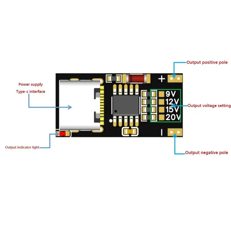 M09K 5Pcs PD/QC/AFC//FCP Type-C Decoy Board USB-C Boost Module Type-C Trigger Polling Detector Power Fast Charging Board