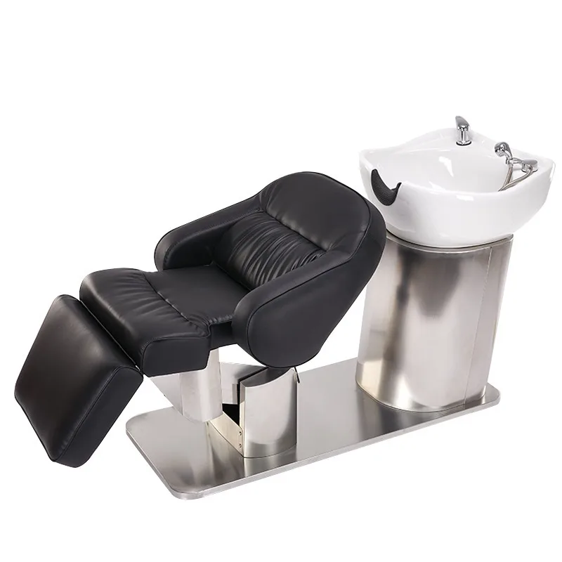 

Electric voice ceramic basin shampoo bed, barber shop special flush bed, shampoo chair