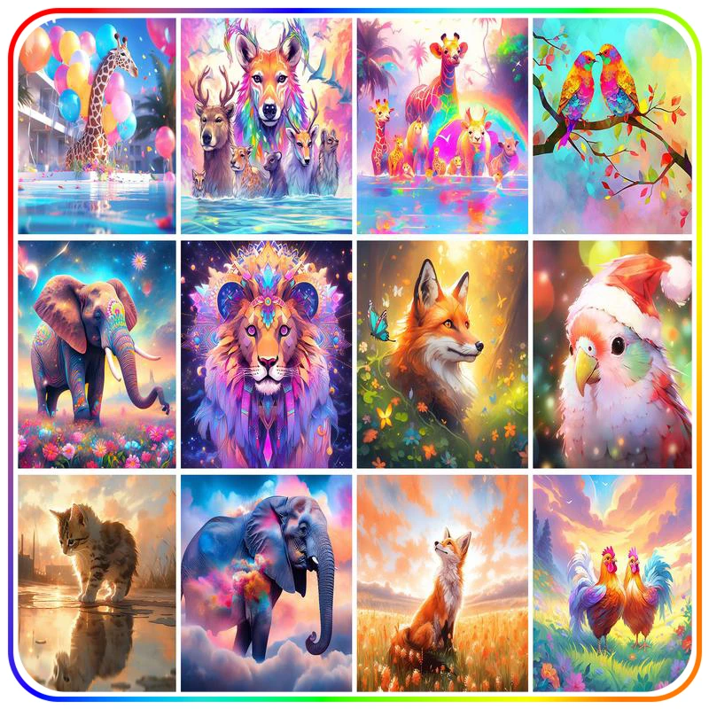 

SDOYUNO 5D Diamond Painting Animals Round Diamond Art Accessories Stitch Special Diamonds Handicraft Living Room Decoration