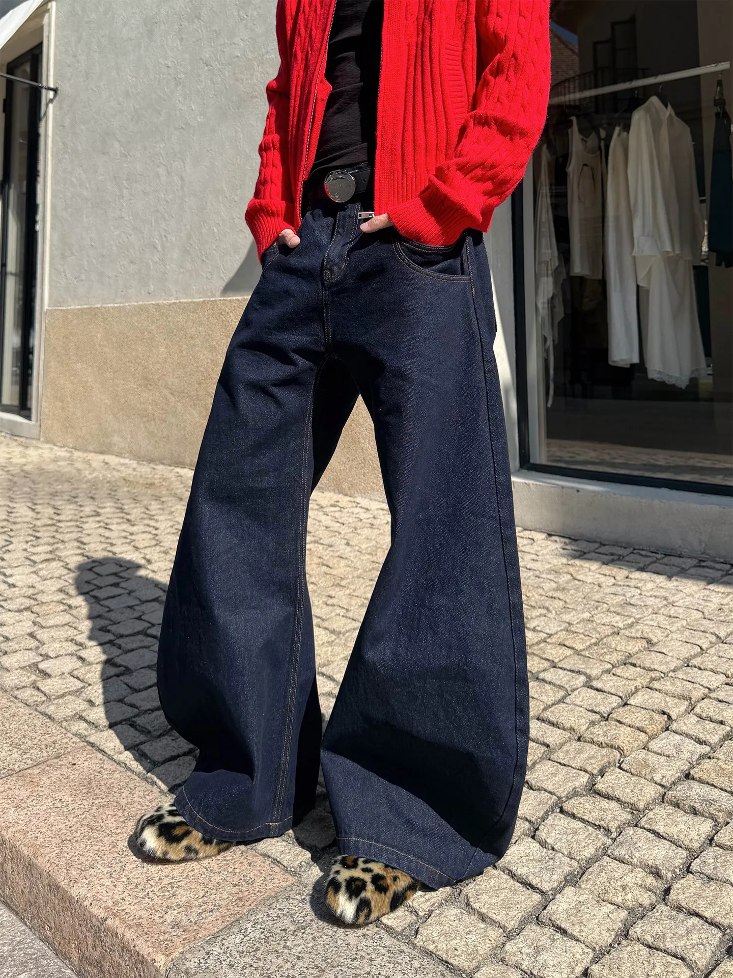 

Ретро-джинсы унисекс в американском стиле, синие, широкие, свободного кроя, в пол, для уличного стиля, модные