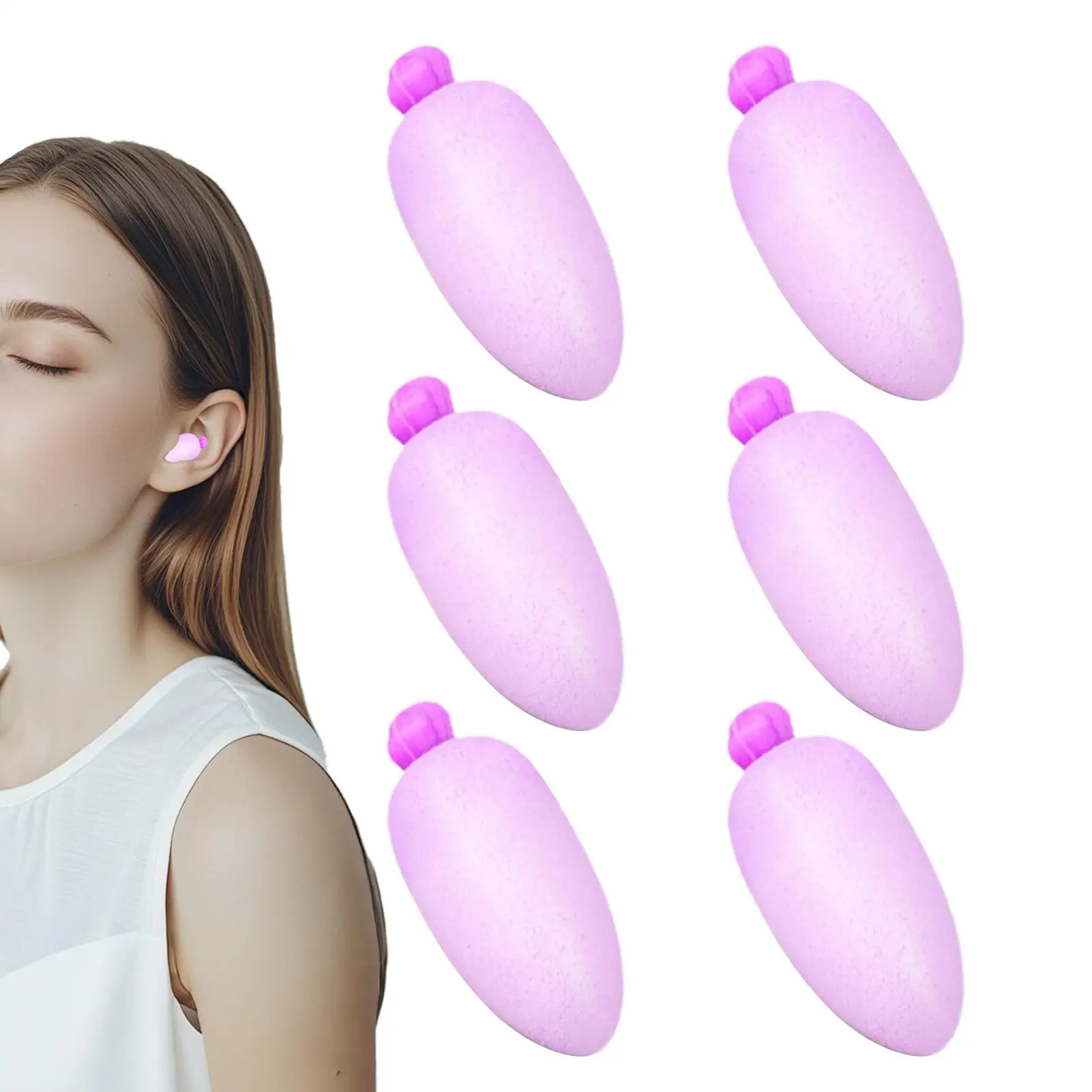 

Sleeping Ear Plugs 6 Pieces Foam Earplugs For Sleeping Noise Cancelling Waterproof Soft Hearing Protection Carrot Shape Earbuds