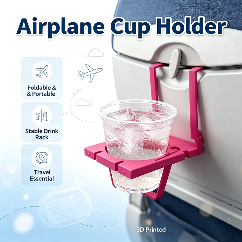 Travel Accessories To 3D Print - 1 Buah Tempat Cangkir Multifungsi Pesawat