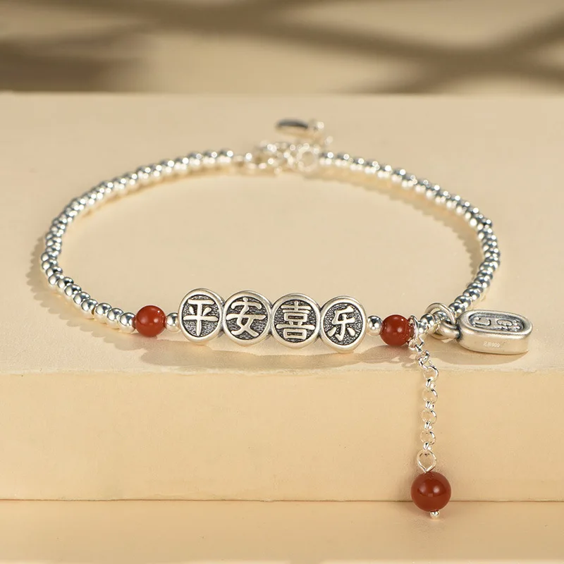 

New Arrival 925 Sterling Silver Bead Tassel Bracelet For Women Retro Ethnic Style Fashion Jewelry Gift Dropshipping