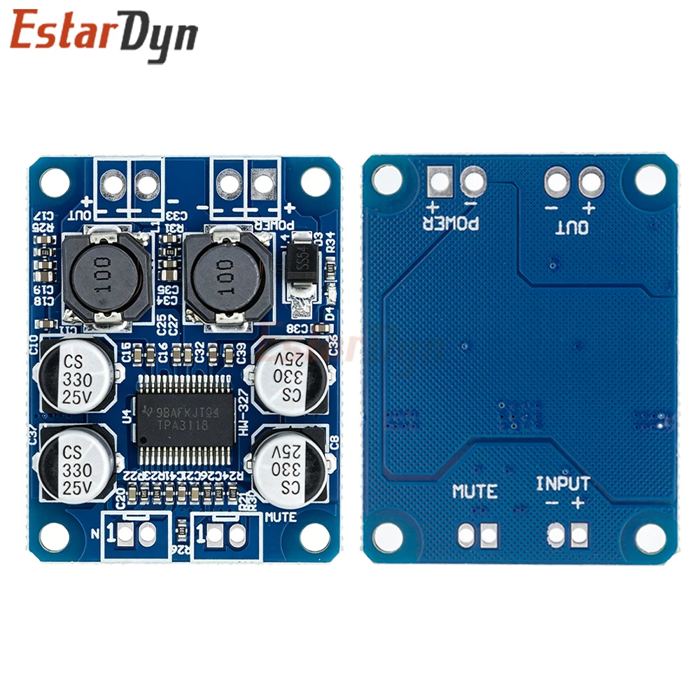 Estardyn TPA3118 60W Mono Digital Audio Amplifier Board, DC 12-24V Class D Module for Car & DIY Speaker